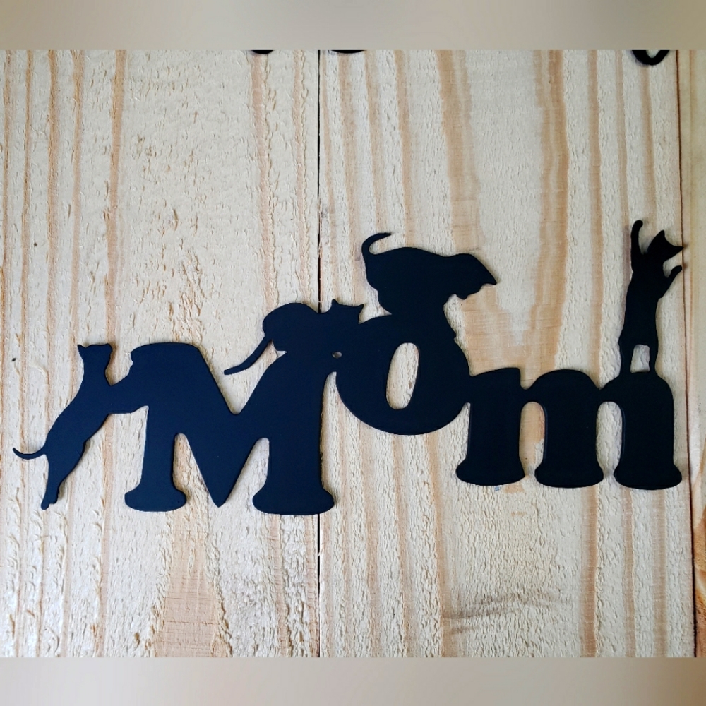 Cat mom metal wall art